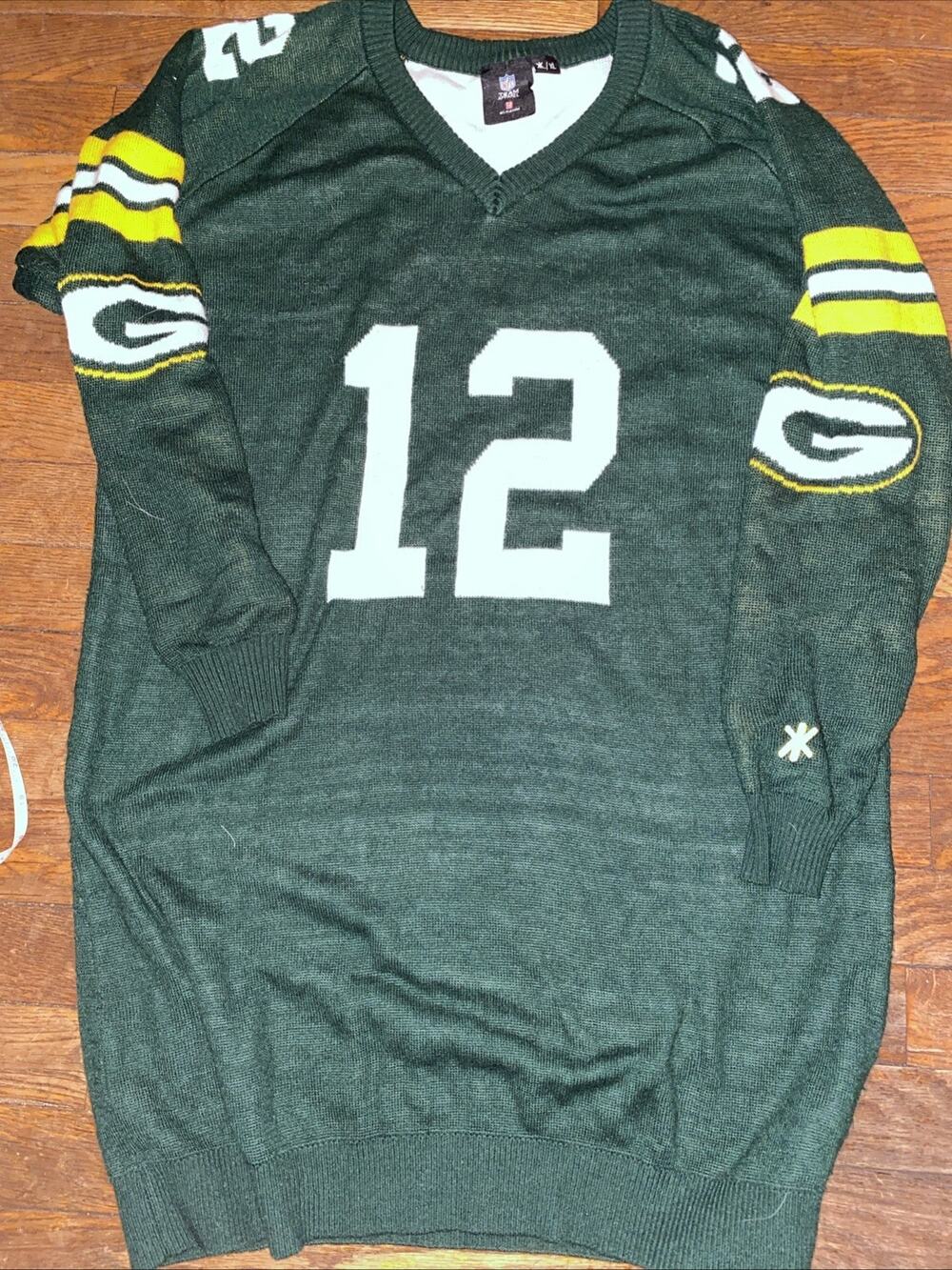 Green Bay Packers NFL Womens Size XL Green Aaron Rodgers #12 Sweater Dress
